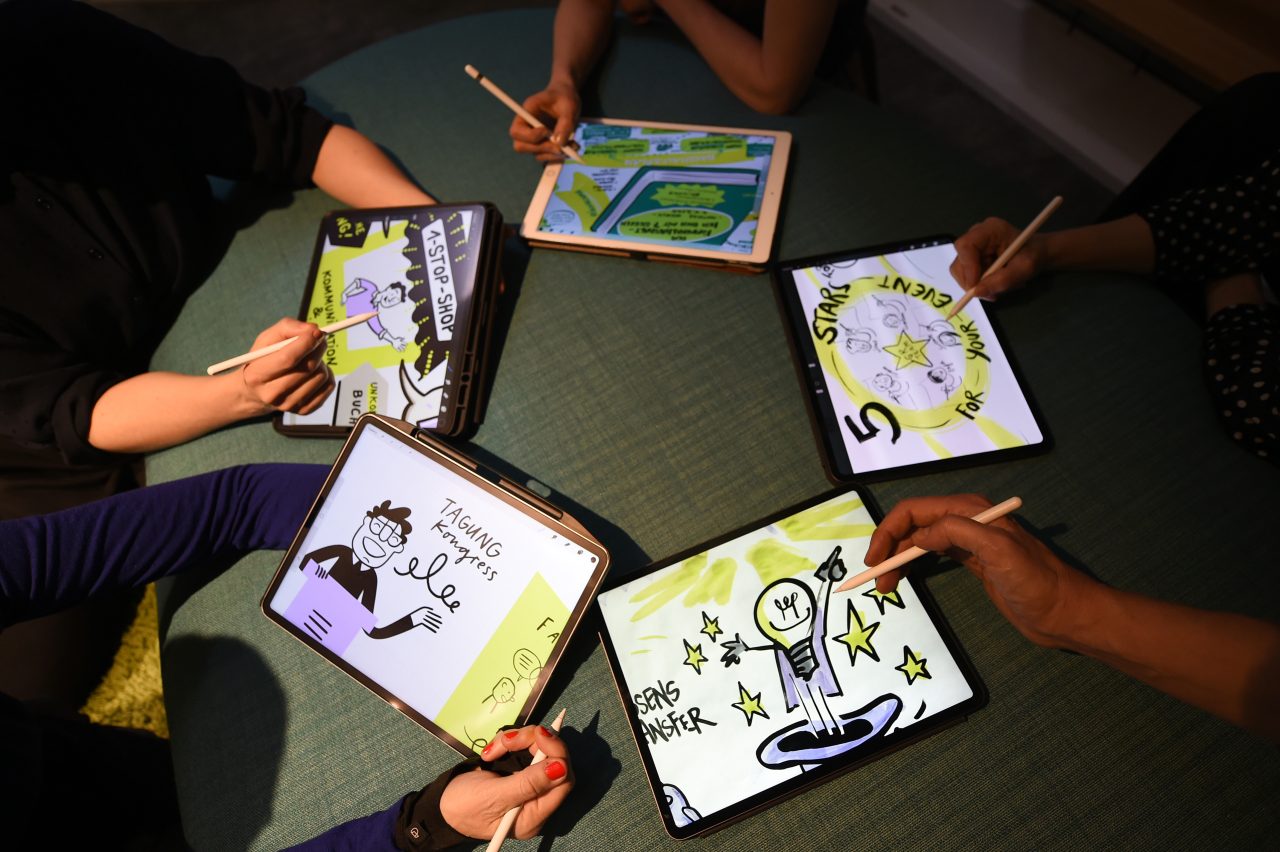 Digital Graphic Recording im Team mit dem Ipad